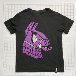Youth Black Tee with Purple Graphic